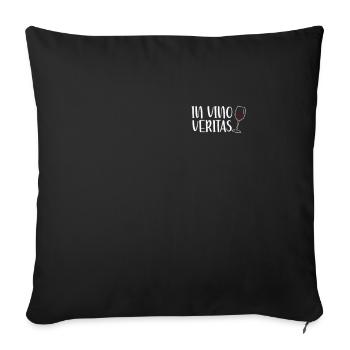 In Vino Veritas - À Vino je ne dis jamais pas de vin - Housse de coussin décorative 45 x 45 cm - noir - Devant