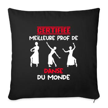 ZERTIFIZIERTER BESTER LEHRER - Sofakissenbezug 45 x 45 cm - Schwarz - Vorne