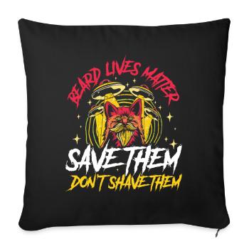 Beard Lives Matter Beard Gift - Sofa pillowcase 17,3'' x 17,3'' (45 x 45 cm) - black - Front