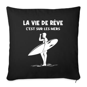 Life on the seas - Sofa pillowcase 17,3'' x 17,3'' (45 x 45 cm) - black - Front