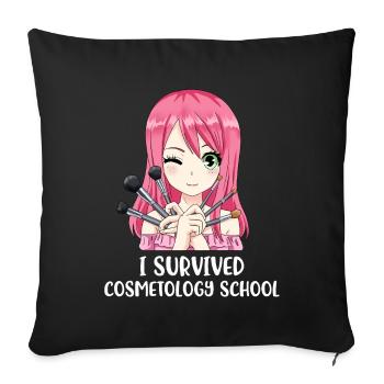 Cosmetology School Makeup Artist Gift - Sofa pillowcase 17,3'' x 17,3'' (45 x 45 cm) - black - Front
