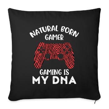 Cadeau de joueur natural born gamer - Housse de coussin décorative 45 x 45 cm - noir - Devant