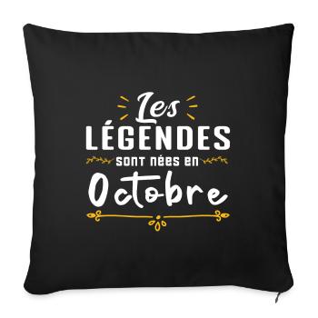 Les légendaires sont nées en octobre - Housse de coussin décorative 45 x 45 cm - noir - Devant