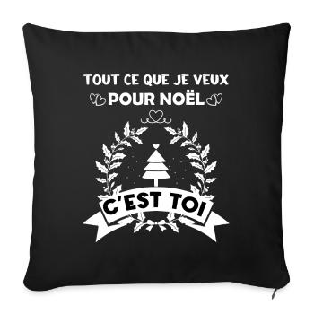 Tout ce que je veux pour Noël c'est toi - Housse de coussin décorative 45 x 45 cm - noir - Devant