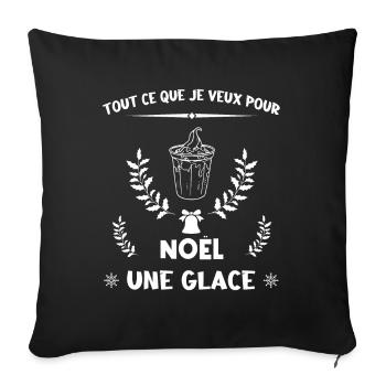 Noël - Tout ce que je veux pour Noël une glace - Housse de coussin décorative 45 x 45 cm - noir - Devant