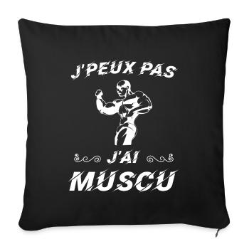 J peux pas j ai muscu - Housse de coussin décorative 45 x 45 cm - noir - Devant