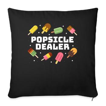 Popsicle Dealer Cadeau de crème glacée - Housse de coussin décorative 45 x 45 cm - noir - Devant