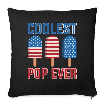 Coolest Pop Ever Popsicle Eis Geschenk - Sofakissenbezug 45 x 45 cm - Schwarz - Vorne