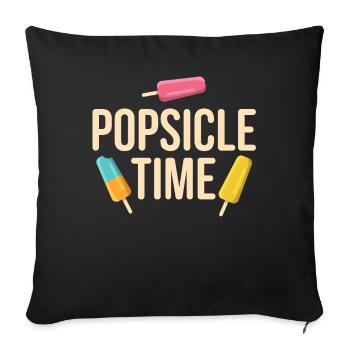 Popsicle Time Eis Geschenk - Sofakissenbezug 45 x 45 cm - Schwarz - Vorne