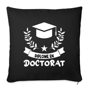 Diplômé en doctorat Humour. - Housse de coussin décorative 45 x 45 cm - noir - Devant