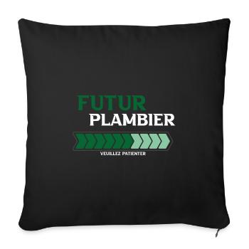 futur plombier - Housse de coussin décorative 45 x 45 cm - noir - Devant