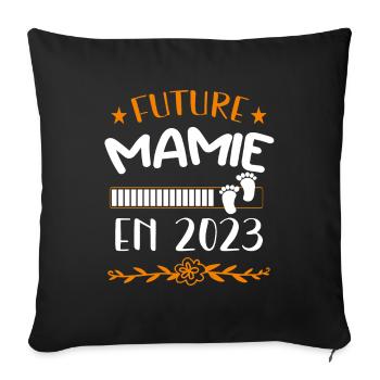 future mamie 2023 - Housse de coussin décorative 45 x 45 cm - noir - Devant