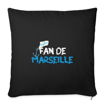 Fan de Marseille - Housse de coussin décorative 45 x 45 cm - noir - Devant