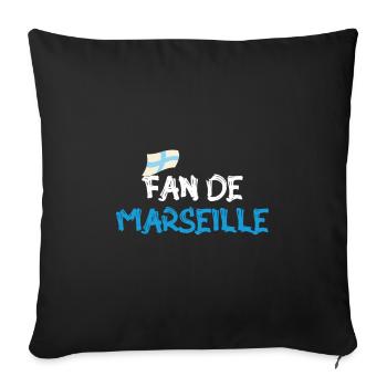 Fan de Marseille - Housse de coussin décorative 45 x 45 cm - noir - Devant