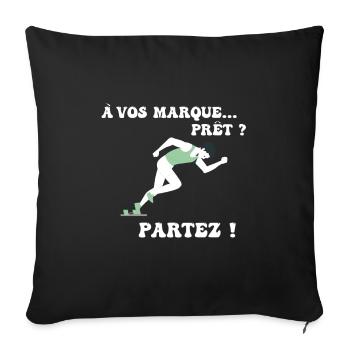 À vos marques.. Prêts? Partez! - Housse de coussin décorative 45 x 45 cm - noir - Devant