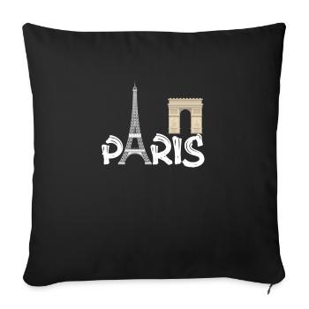 PARIS - Housse de coussin décorative 45 x 45 cm - noir - Devant