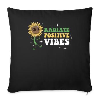 Radiate Positive Vibes Hippie Gift - Sofa pillowcase 17,3'' x 17,3'' (45 x 45 cm) - black - Front