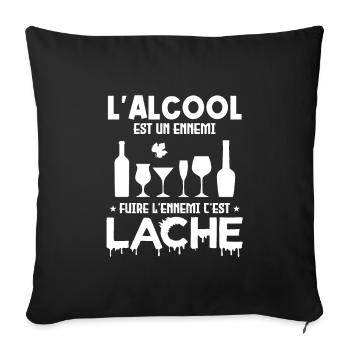 L'alcool est un ennemi - Housse de coussin décorative 45 x 45 cm - noir - Devant