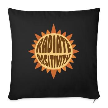 Radiate Positivity Hippie Gift - Sofa pillowcase 17,3'' x 17,3'' (45 x 45 cm) - black - Front