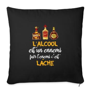 L'alcool est un ennemi - Housse de coussin décorative 45 x 45 cm - noir - Devant