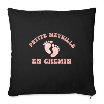 Petite merveille en chemin - Housse de coussin décorative 45 x 45 cm - noir - Devant