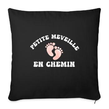 Petite merveille en chemin - Housse de coussin décorative 45 x 45 cm - noir - Devant