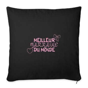 meilleur Marraine du monde - Housse de coussin décorative 45 x 45 cm - noir - Devant