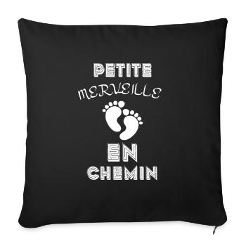 Petite merveille en chemin - Housse de coussin décorative 45 x 45 cm - noir - Devant