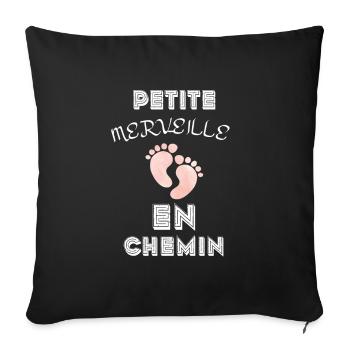 Petite merveille en chemin - Housse de coussin décorative 45 x 45 cm - noir - Devant