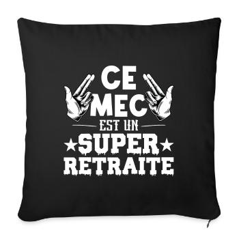 ce mec est un super retraité - Housse de coussin décorative 45 x 45 cm - noir - Devant