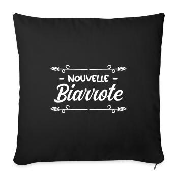 Nouvelle Biarrote - Idée cadeau bébé - Housse de coussin décorative 45 x 45 cm - noir - Devant