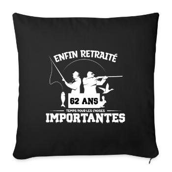 Retraite Automobile - Enfin Retraité 2022 - Housse de coussin décorative 45 x 45 cm - noir - Devant