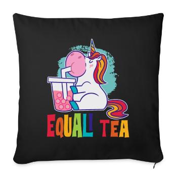 Equali Tea Boba Geschenk - Sofakissenbezug 45 x 45 cm - Schwarz - Vorne