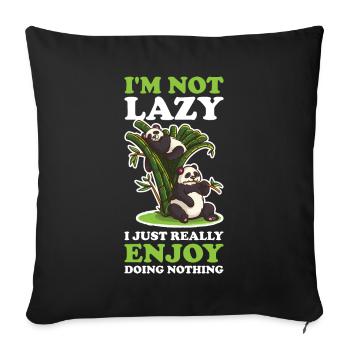 In Need Lazy Panda Bear Gift - Sofa pillowcase 17,3'' x 17,3'' (45 x 45 cm) - black - Front