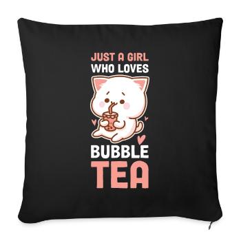 Just A Girl Who Loves Bubble Tea Boba Geschenk - Sofakissenbezug 45 x 45 cm - Schwarz - Vorne