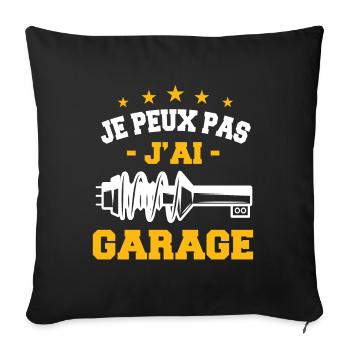 Je Peux Pas J'Ai Garage - Housse de coussin décorative 45 x 45 cm - noir - Devant