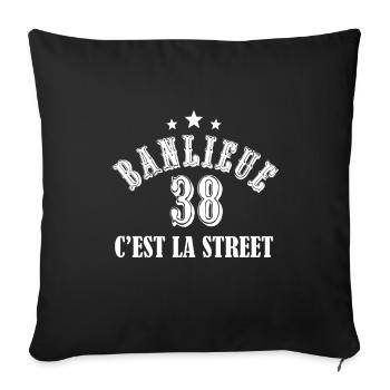banlieue 38 c'est la street - Housse de coussin décorative 45 x 45 cm - noir - Devant