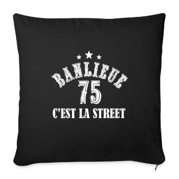 banlieue 75 c'est la street - Housse de coussin décorative 45 x 45 cm - noir - Devant
