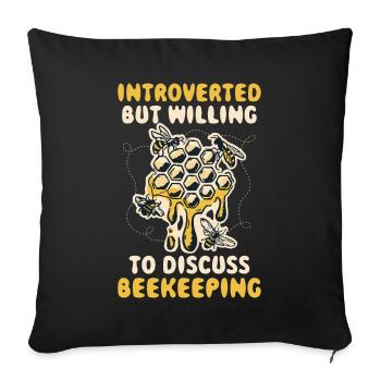 Introverted Beekeeping Introvertiert Geschenk - Sofakissenbezug 45 x 45 cm - Schwarz - Vorne