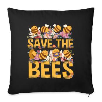 Sauvez les abeilles Apiculteur abeille douce et abeilles - Housse de coussin décorative 45 x 45 cm - noir - Devant