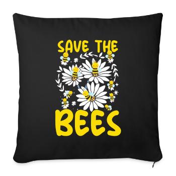 Save the Bees Beekeeper sweet bee and bees - Sofa pillowcase 17,3'' x 17,3'' (45 x 45 cm) - black - Front