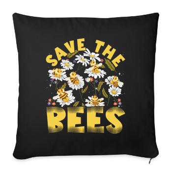 Sauvez les abeilles Apiculteur abeille douce et abeilles - Housse de coussin décorative 45 x 45 cm - noir - Devant
