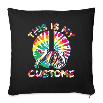 Das ist mein 70er Jahre Kostüm Retro Vintage Hippy - Sofakissenbezug 45 x 45 cm - Schwarz - Vorne