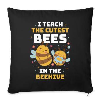 I Teach The Cutest Bees Bee Gift - Sofa pillowcase 17,3'' x 17,3'' (45 x 45 cm) - black - Front