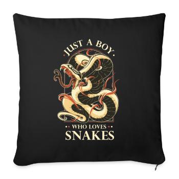 Just A Boy Who Loves Snakes Snakes Gift - Sofa pillowcase 17,3'' x 17,3'' (45 x 45 cm) - black - Front