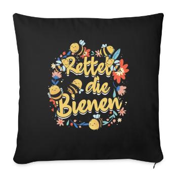 Rettet die Bienen Imker süßes Biene und Bienen - Sofakissenbezug 45 x 45 cm - Schwarz - Vorne