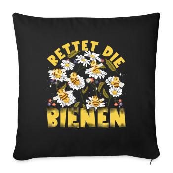 Rettet die Bienen Imker süßes Biene und Bienen - Sofakissenbezug 45 x 45 cm - Schwarz - Vorne