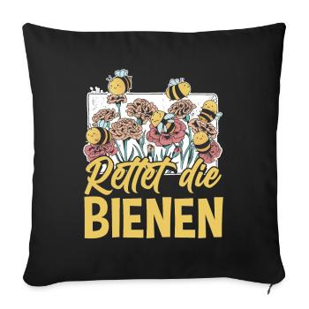 Rettet die Bienen Imker süßes Biene und Bienen - Sofakissenbezug 45 x 45 cm - Schwarz - Vorne