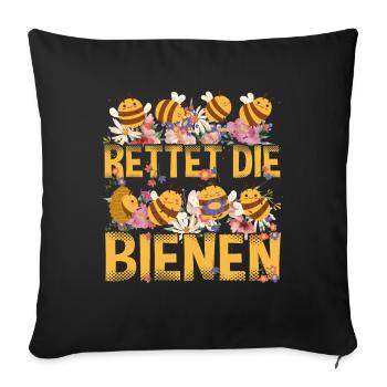 Rettet die Bienen Imker süßes Biene und Bienen - Sofakissenbezug 45 x 45 cm - Schwarz - Vorne
