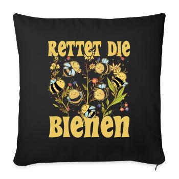 Rettet die Bienen Imker süßes Biene und Bienen - Sofakissenbezug 45 x 45 cm - Schwarz - Vorne